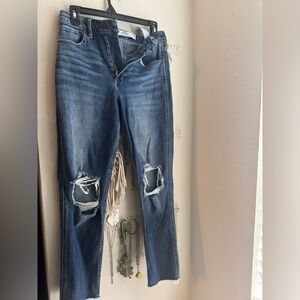 Hollister Dark Blue Ripped Skinny Jeans